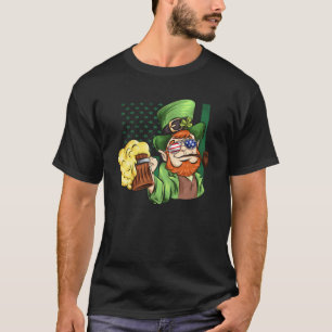 Irish American Patriotic Murica  leprechaun T-Shirt