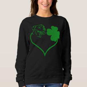 Irish American Pitbull Terrier Face Shamrock St Pa Sweatshirt