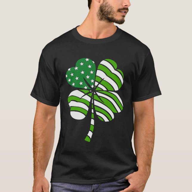 Irish American Pride Shamrock C Happy St Patrick's T-Shirt (Front)
