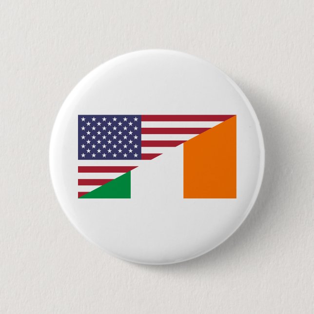 Irish American Pride US Ireland Flag 6 Cm Round Badge (Front)