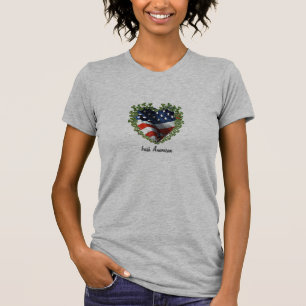 Irish American Shamrock Heart Cutout T-Shirt