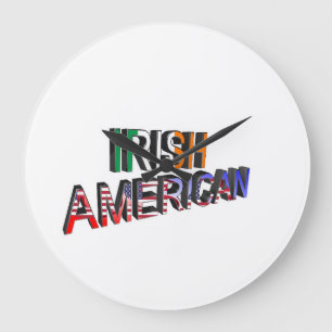 Irish-American Text for Round-Large-Wall-Clock Large Clock