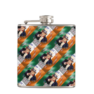 Irish American Uncle Sam Celebration Shindig Hip Flask
