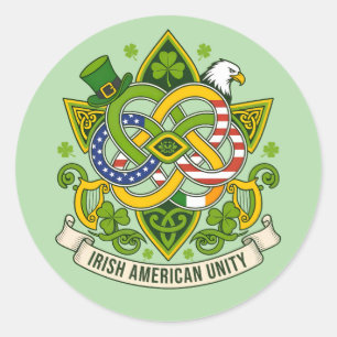 Irish American Unity Classic Round Sticker