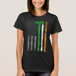 Irish American Us Flag Firefighter Axe Fire St Pat T-Shirt