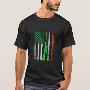 Irish American US Flag St Patrick s Day Hunter Bee T-Shirt