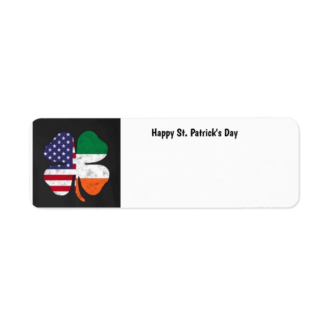 Irish and American flag clover   Label (Front)
