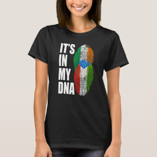 Irish And Equatorial Guinean DNA Mix Heritage Flag T-Shirt