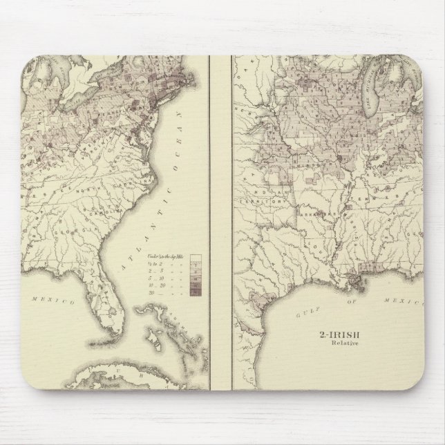 Irish and German Population 1870 Mouse Mat (Front)