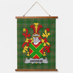 Irish Andrew Coat of Arms Family Crest Hanging Tapestry