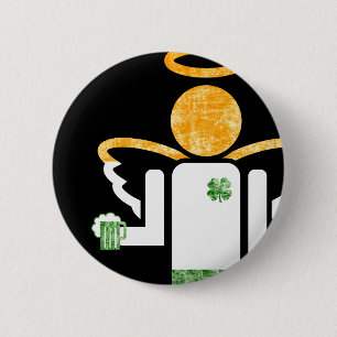 irish angel. 6 cm round badge
