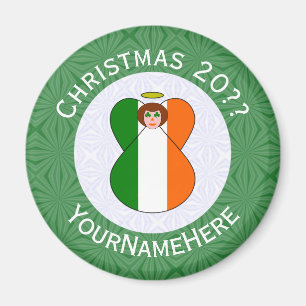 Irish Angel Christmas Flag Personalised Magnet