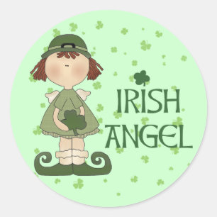 Irish Angel Classic Round Sticker