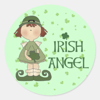 Irish Angel Classic Round Sticker