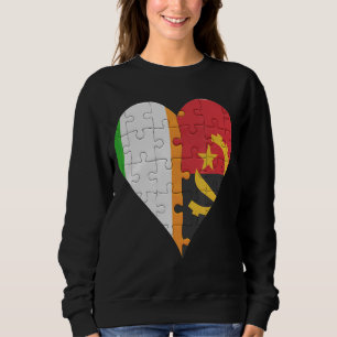 Irish Angolan Flag Heart Sweatshirt