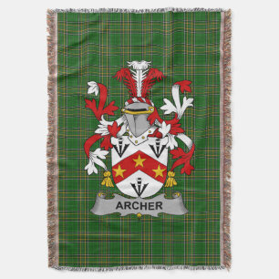 Irish Archer Coat of Arms Family Crest Ireland Throw Blanket