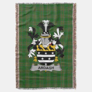 Irish Ardagh Coat of Arms Family Crest Ireland Throw Blanket
