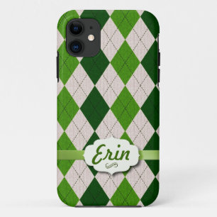Irish Argyle with name tag iPhone 11 Case
