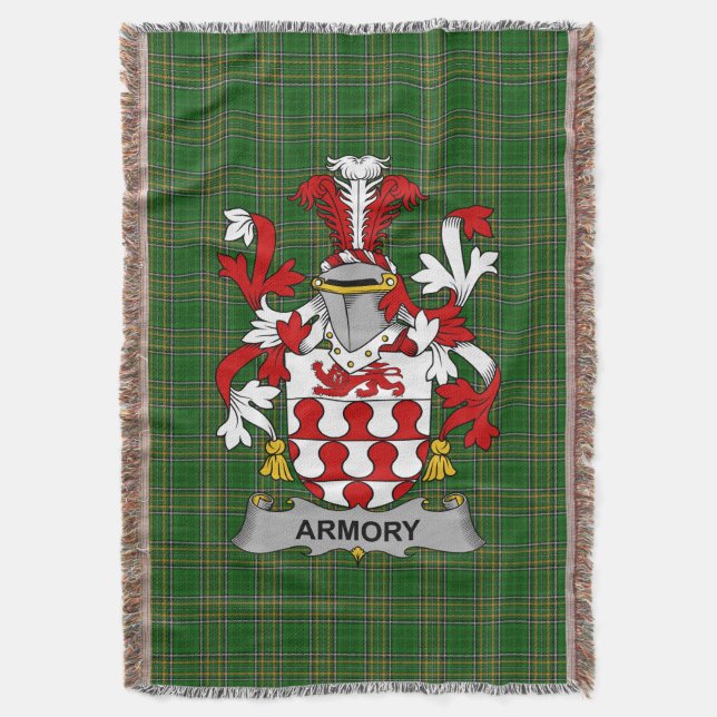  Irish Armoury Coat of Arms Family Crest Ireland Throw Blanket (Front Vertical)