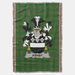  Irish Ashby Coat of Arms Family Crest Ireland Throw Blanket