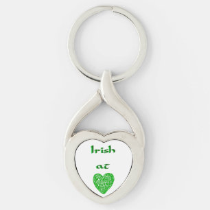 Irish at Heart Green Heart-Shaped Keychain