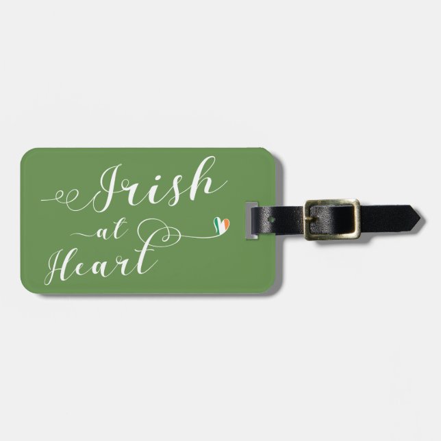Irish At Heart Luggage Tag Template, Ireland (Front Horizontal)