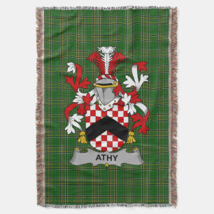 Irish Athy Coat of Arms Family Crest Ireland Throw Blanket