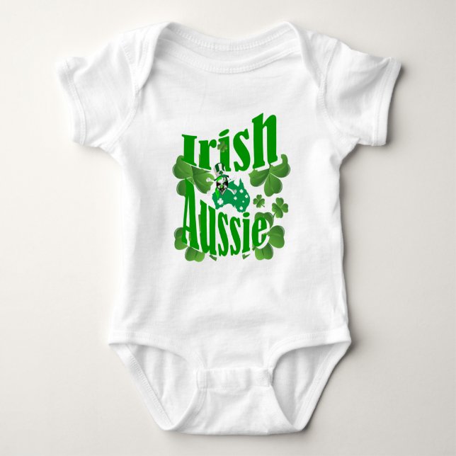 Irish Aussie St Patricks day Baby Bodysuit (Front)