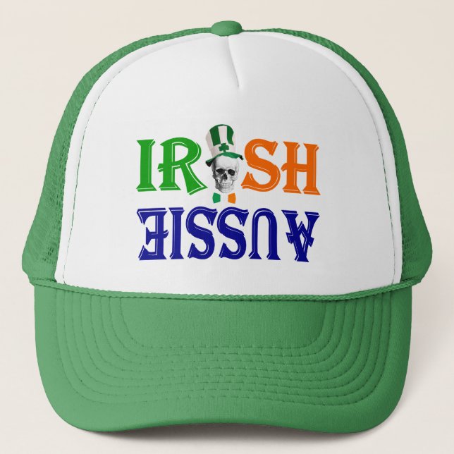 Irish Aussie St Patrick's day Trucker Hat (Front)