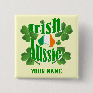 Irish Australian St Patrick's day 15 Cm Square Badge