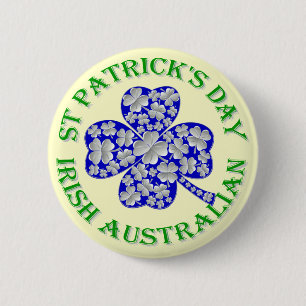 Irish Australian  St Patrick's day 6 Cm Round Badge