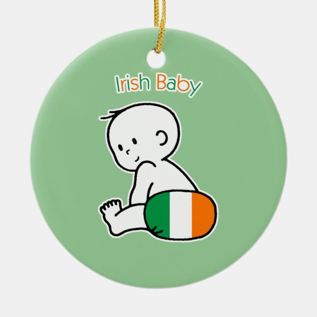 Irish Baby Ceramic Tree Decoration (Front)