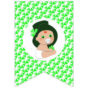 Irish Baby Leprechaun Lucky Shamrock Baby Shower Bunting