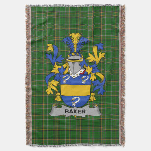  Irish Baker Coat of Arms Family Crest Ireland Throw Blanket