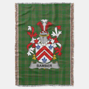Irish Bamber Coat of Arms Family Crest Ireland Throw Blanket