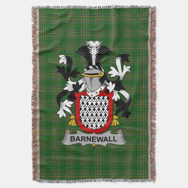  Irish Barnewall Coat of Arms Family Crest Ireland Throw Blanket (Front Vertical)