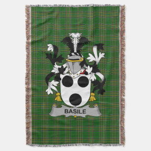 Irish Basile Coat of Arms Family Crest Ireland Throw Blanket