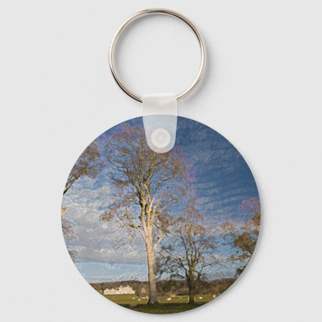 Irish Beech Trees Key Ring (Front)