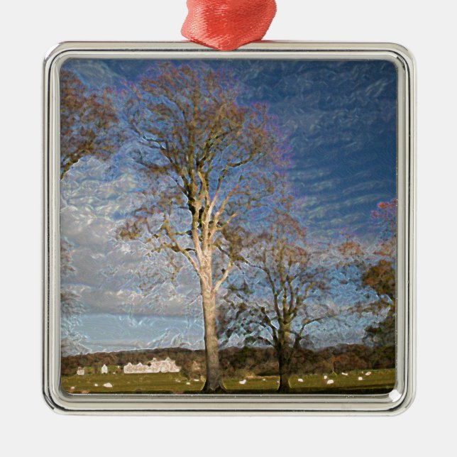 Irish Beech Trees Metal Tree Decoration (Front)