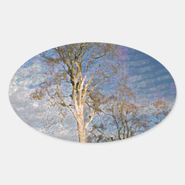 Irish Beech Trees Oval Sticker (Front)