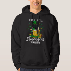 Irish Beer Black Cat Let The Shenanigans Begin Pat Hoodie