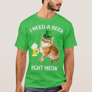 Irish Beer Cat  St Patricks Day Drinking s Gift  T-Shirt