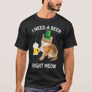 Irish Beer Cat TShirt St Patricks Day Drinking