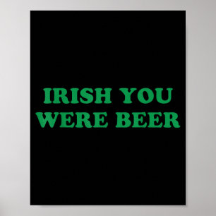 Irish beer funny clovers stamp st patrick's day poster