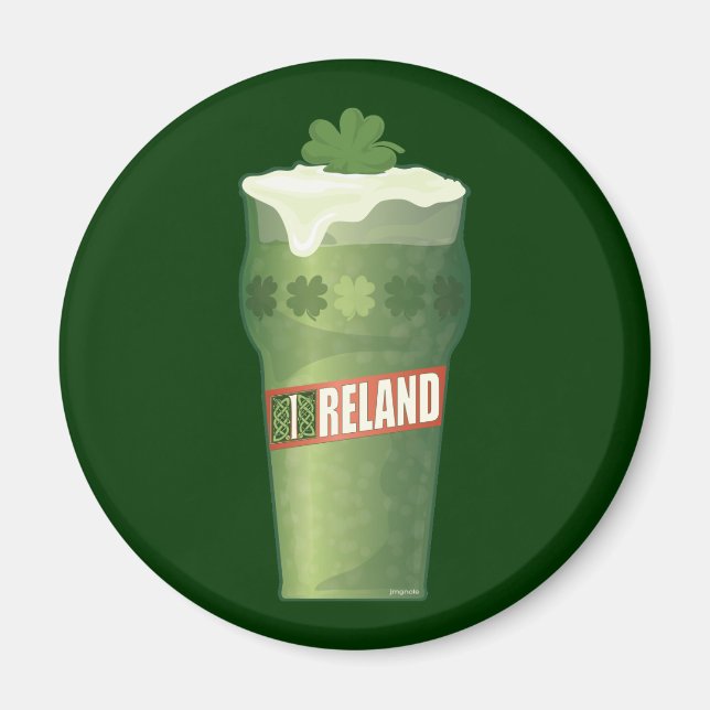 Irish Beer Glass Magnet (Front)
