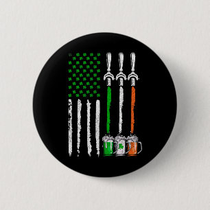 Irish Beer Ireland American Flag St Patricks Day M 6 Cm Round Badge