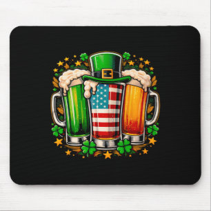 Irish Beer Ireland American Flag St Patrick's Day Mouse Mat