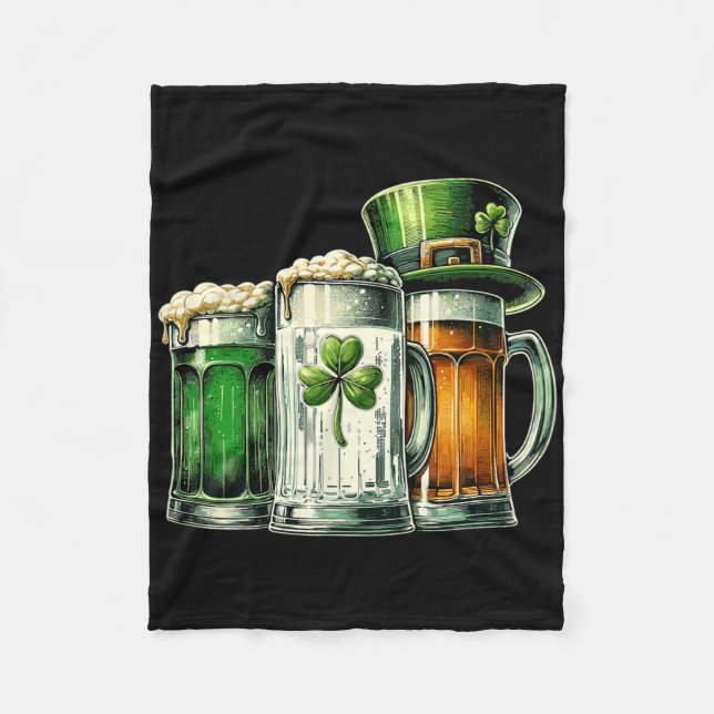 Irish Beer Ireland Flag St Patricks Day  Fleece Blanket (Front)