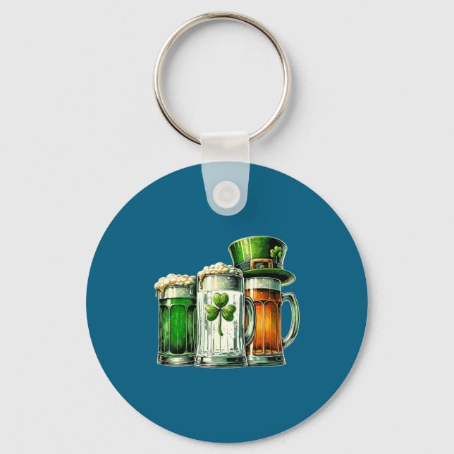 Irish Beer Ireland Flag St Patricks Day  Key Ring (Front)