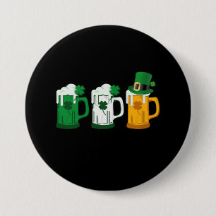 Irish Beer Ireland Flag St Patricks Day Leprechaun 7.5 Cm Round Badge
